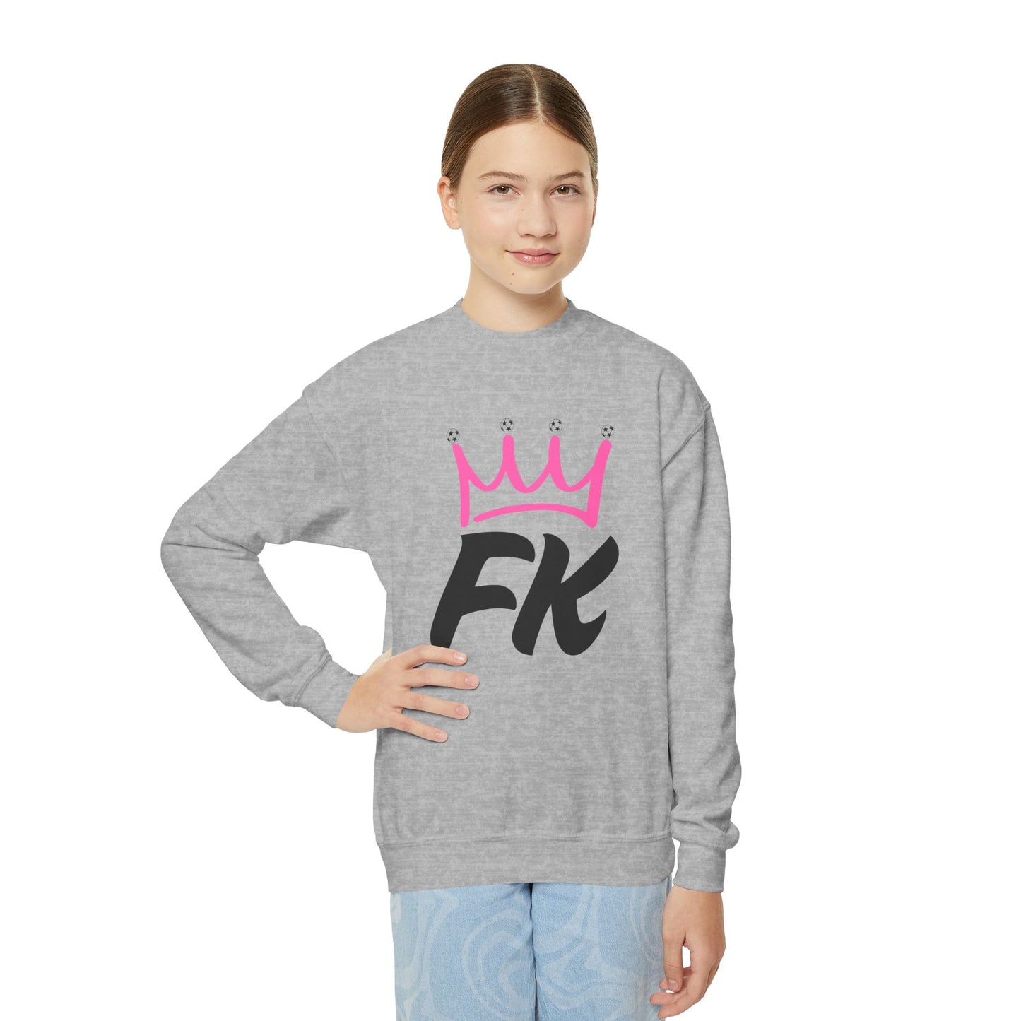 "FK Pink Krown" Kid's Crewneck Sweatshirt