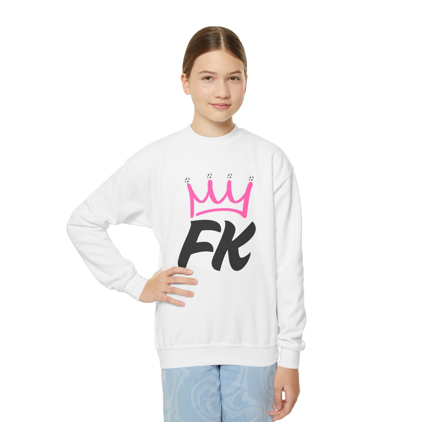 "FK Pink Krown" Kid's Crewneck Sweatshirt
