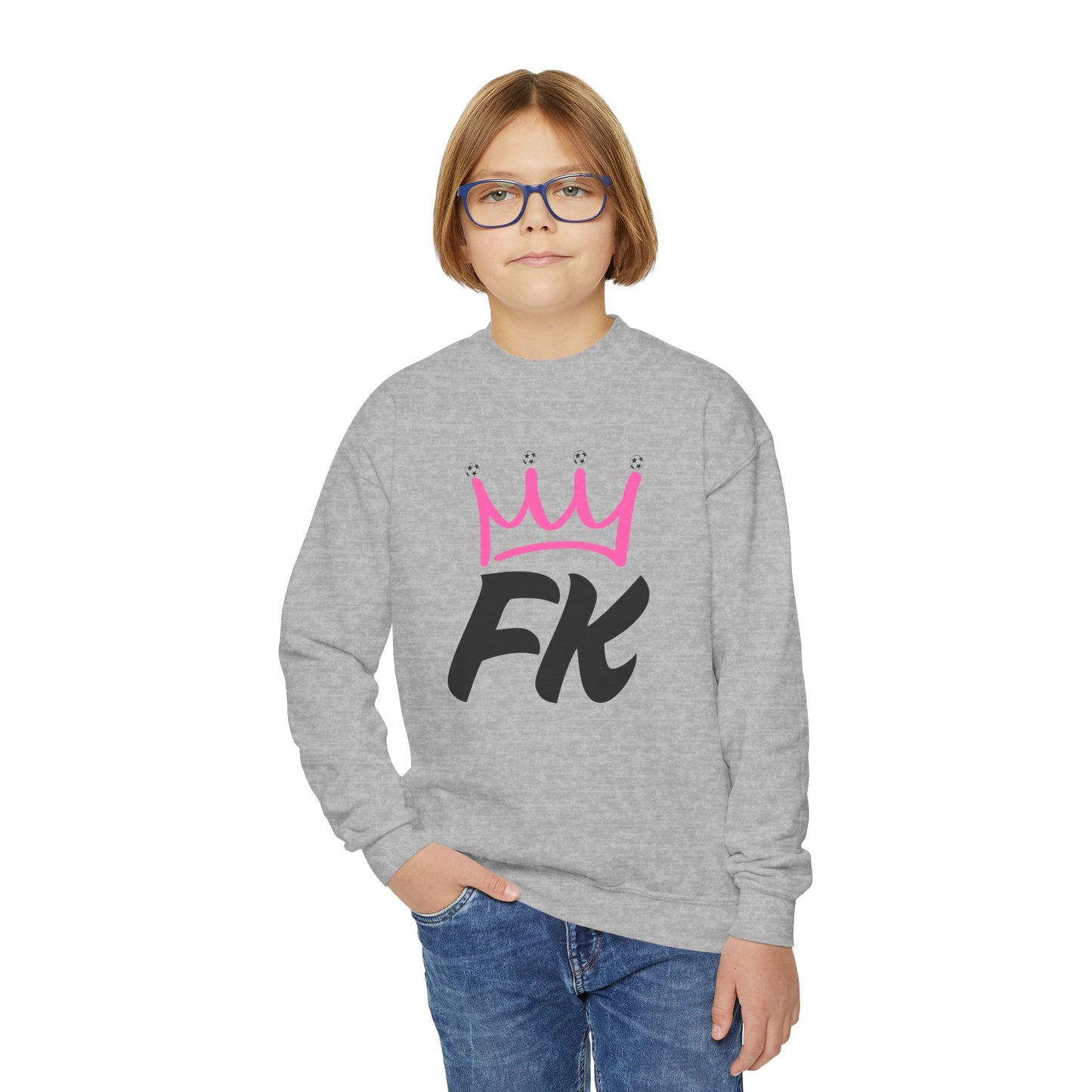 "FK Pink Krown" Kid's Crewneck Sweatshirt