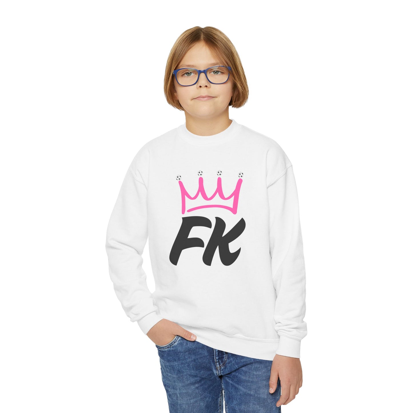 "FK Pink Krown" Kid's Crewneck Sweatshirt