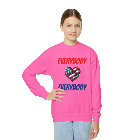 "Everybody Love Everybody" - Youth Crewneck Sweatshirt - Pink