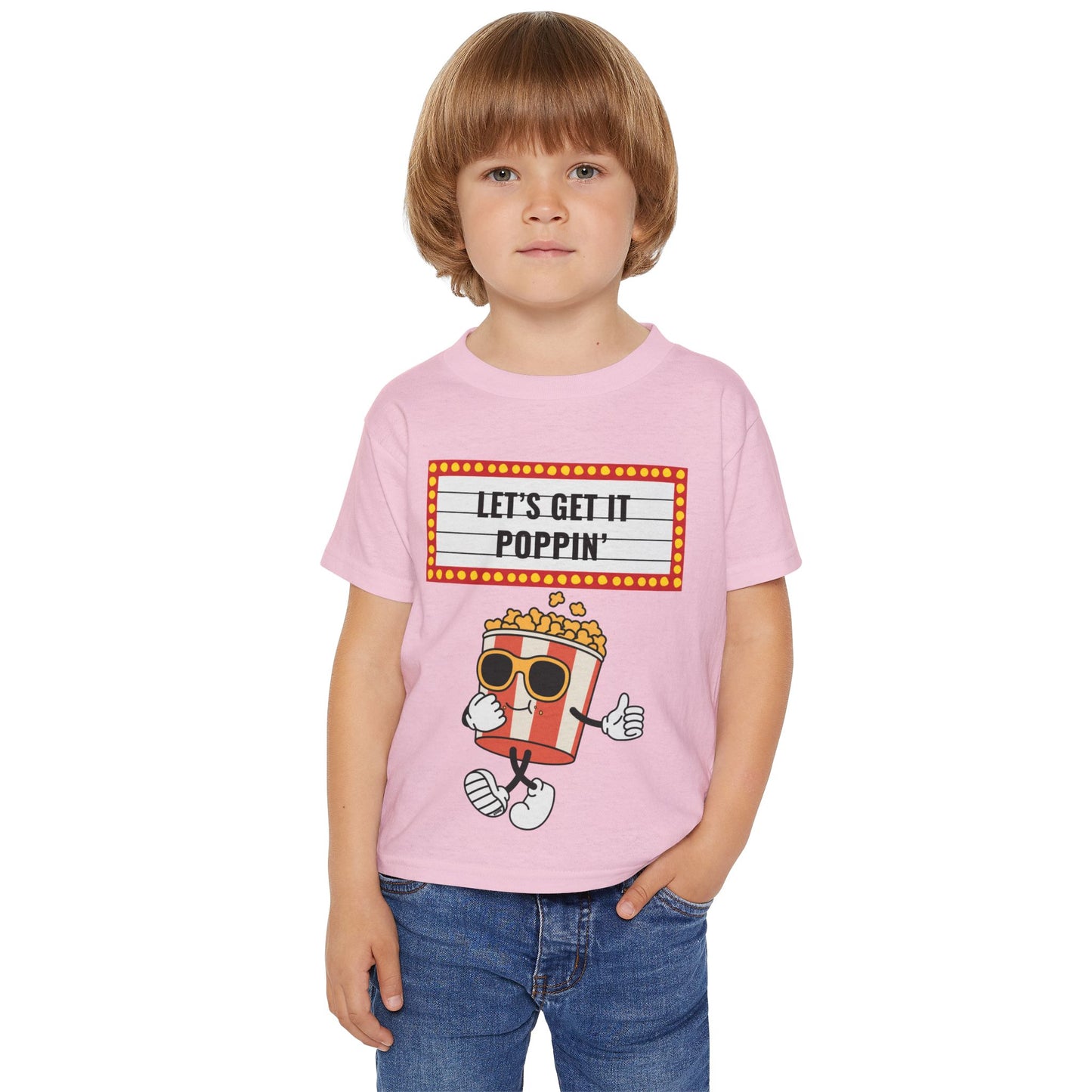"Let's Get It Poppin" Toddler T-Shirt (Sz 2-6) - Pink