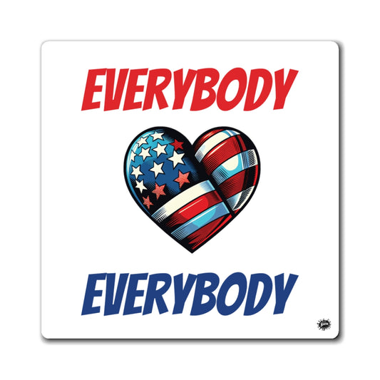 "Everybody Love Everybody" Magnet - American Flag Heart Emoji
