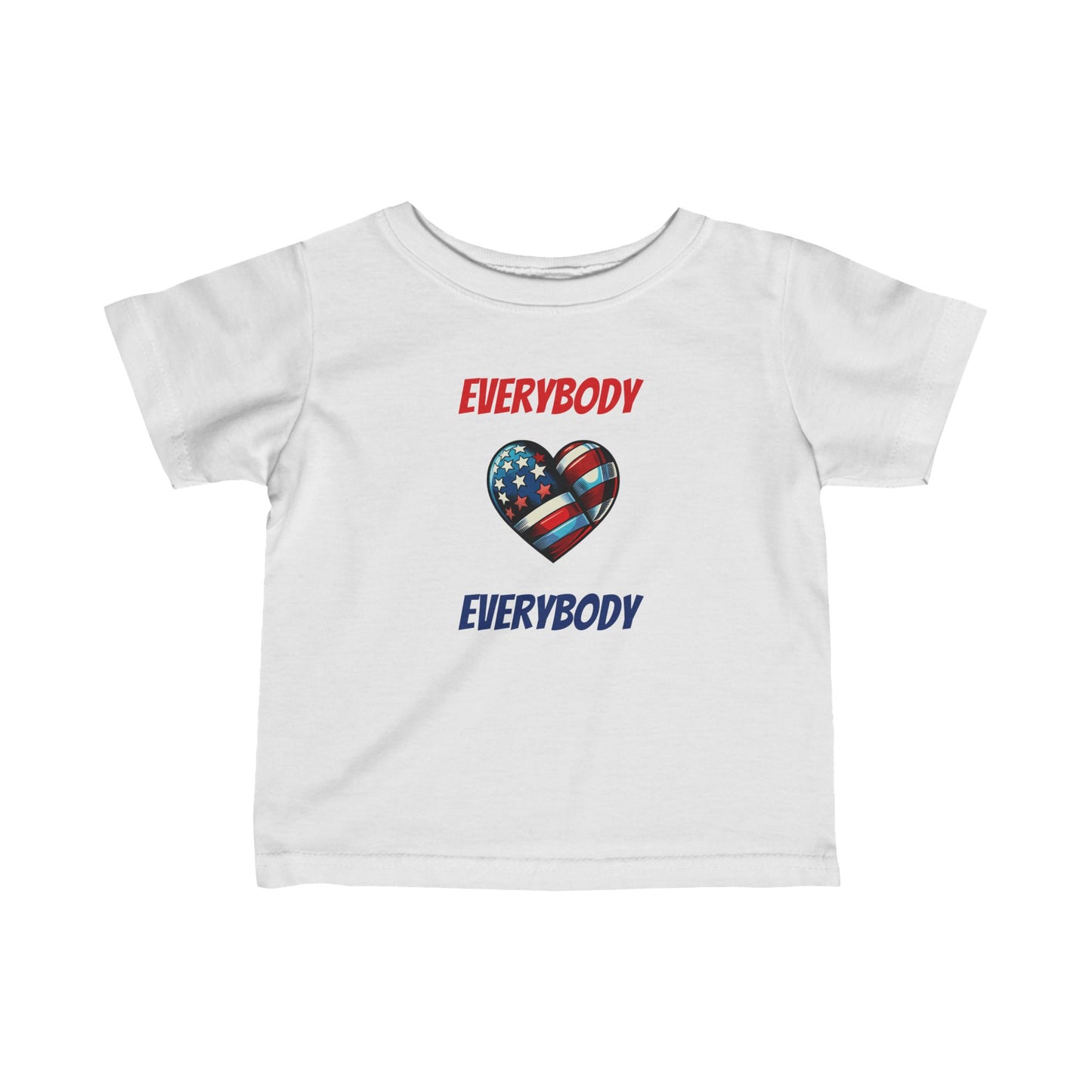 Everybody Love Everybody - American Flag Heart Emoji - Infant T-Shirt